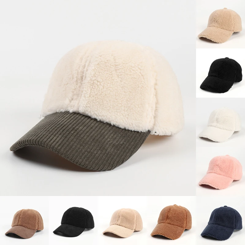 Solid Lamb Wool Baseball Cap Winter Warm Stitching Color Peaked Cap Fashion Corduroy Cap Outdoor Unisex Fur Hat
Solid Lamb Wool Baseball Cap Winter Warm Stitching Color Peaked Cap Fashion Corduroy Cap Outdoor Unisex Fur Hat