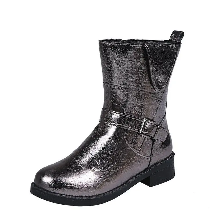 2021 Autumn Winter New Round Head Mid Boot Solid Color Martin Boots Flat Fashion Belt Buckle Side Zipper Boots Short Plush
2021 Autumn Winter New Round Head Mid Boot Solid Color Martin Boots Flat Fashion Belt Buckle Side Zipper Boots Short Plush