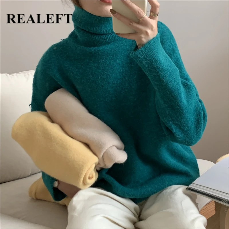 Осенне-зимний свободный женский свитер REALEFT с высоким воротником Новинка 2020 однотонный вязаный пуловер с длинным рукавом Женские свитера в ...
Осенне-зимний свободный женский свитер REALEFT с высоким воротником Новинка 2020 однотонный вязаный пуловер с длинным рукавом Женские свитера в ...