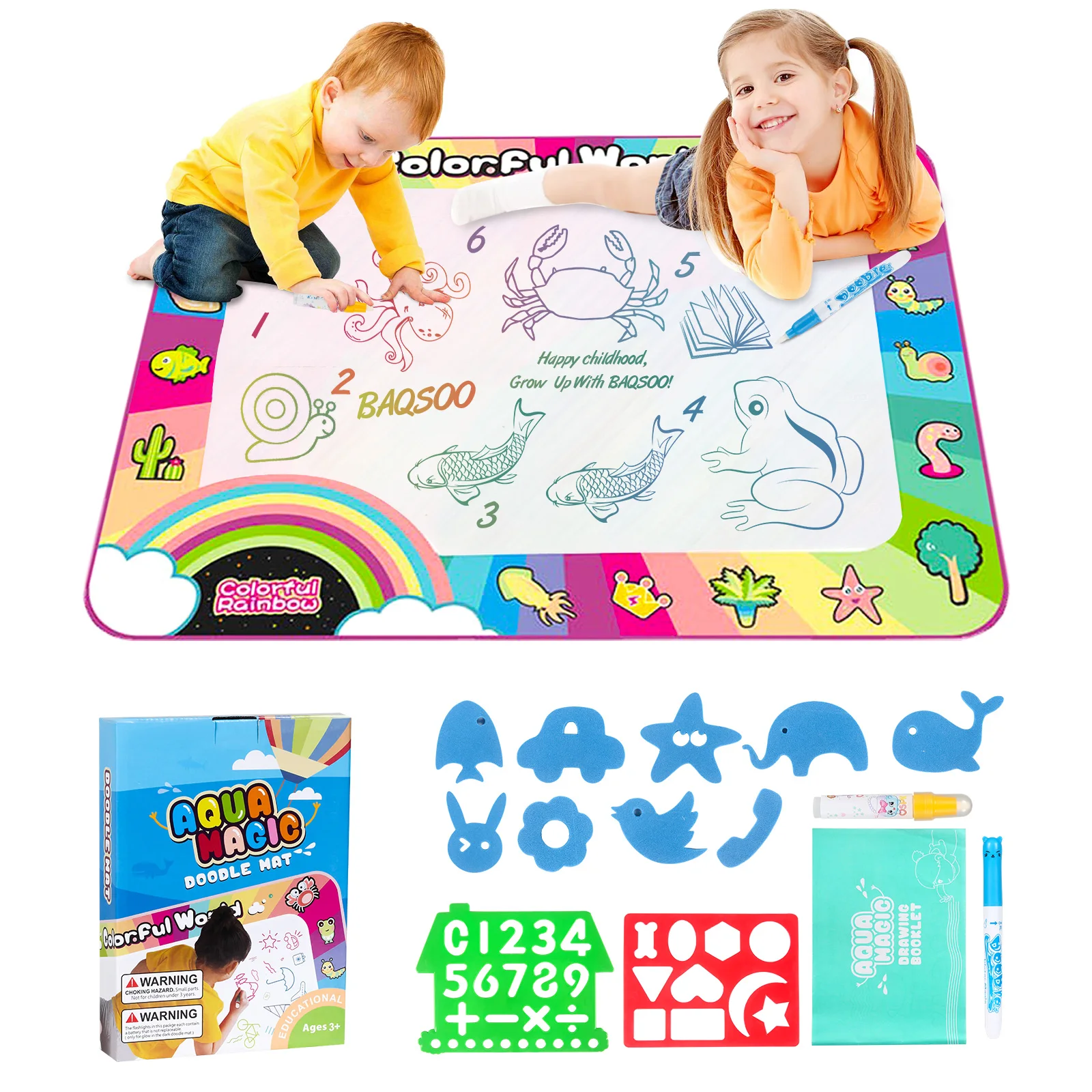 Magic Water Drawing Mat with Pens Water Doodle Mat Writing Doodle Board Coloring Books Water Painting Rug Kids Educational Toys
Magic Water Drawing Mat with Pens Water Doodle Mat Writing Doodle Board Coloring Books Water Painting Rug Kids Educational Toys
