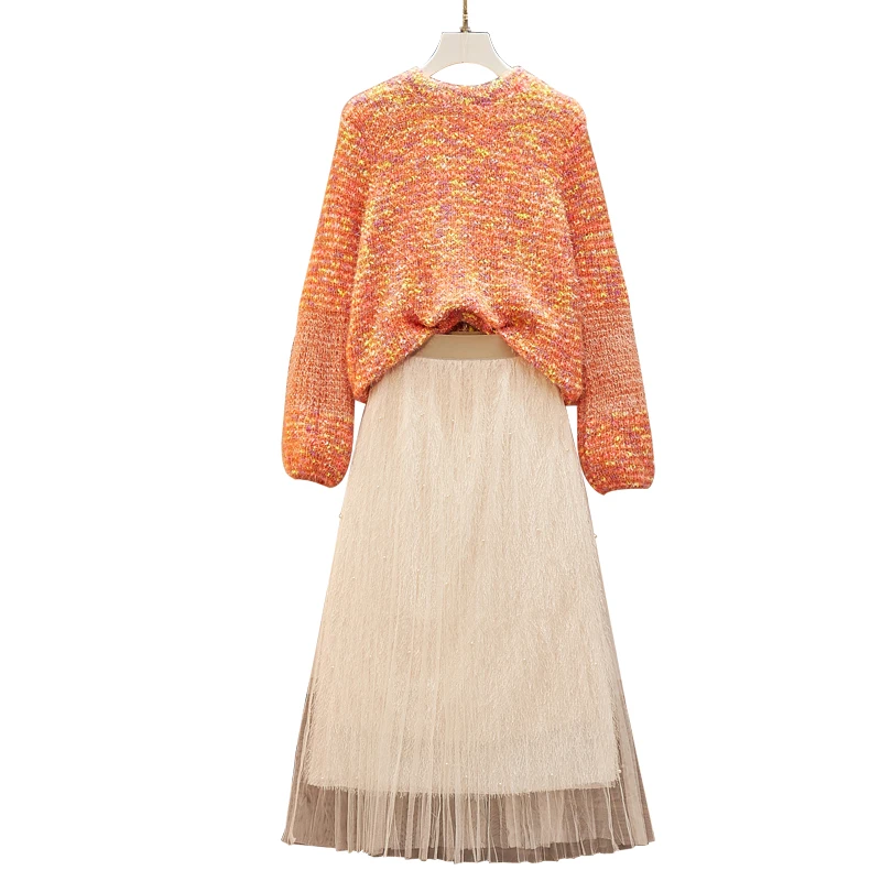 New Winter Sweater Tassel Skirts Nail Bead Gauze A-Line Skirt Outfit Women 2 Pcs Matching Set Knitwear Casual Vogue Vestido
New Winter Sweater Tassel Skirts Nail Bead Gauze A-Line Skirt Outfit Women 2 Pcs Matching Set Knitwear Casual Vogue Vestido