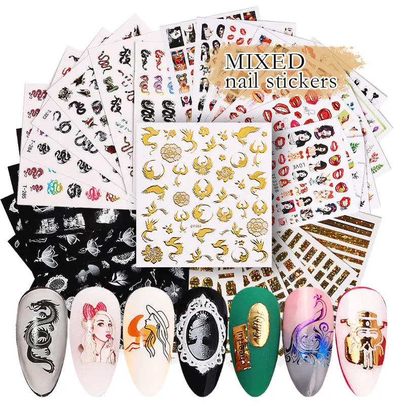 6-12pcs nail sticker set flower grass snake lace colorful flower gold and silver bronzing ins set nail decals Decoration Sliders
6-12pcs nail sticker set flower grass snake lace colorful flower gold and silver bronzing ins set nail decals Decoration Sliders