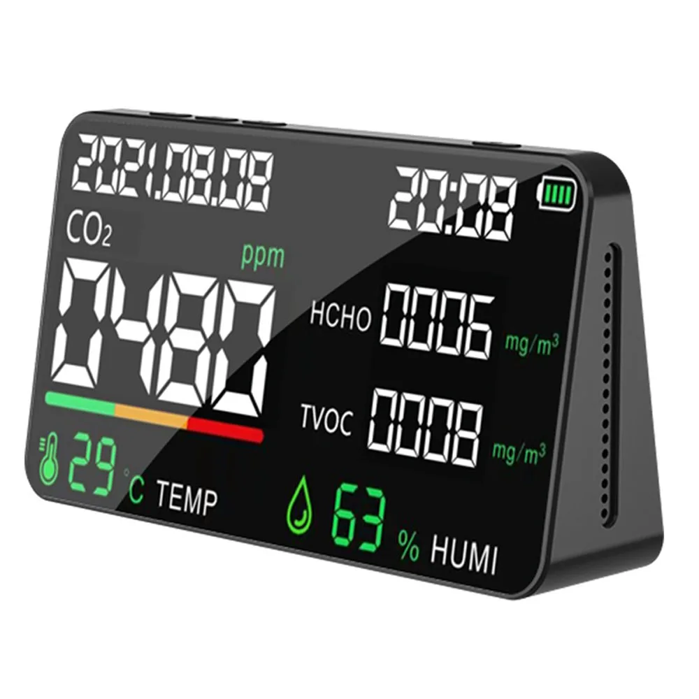 Household Air Quality Detector Multifunctional CO2 Tester Carbon Dioxide TVOC HCHO Value Temperature Humidity Display Function
Household Air Quality Detector Multifunctional CO2 Tester Carbon Dioxide TVOC HCHO Value Temperature Humidity Display Function