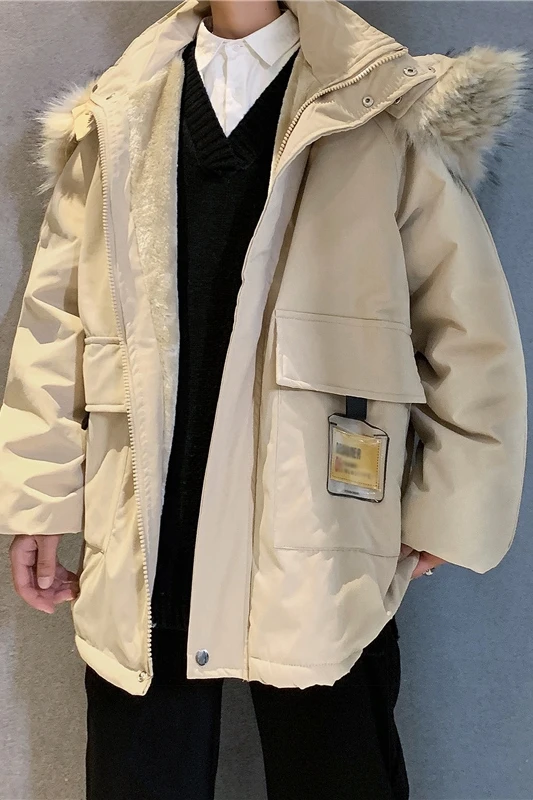 Men's Korean version of the 2020 trend hooded cotton - padded jacket student bread baguettes loose thick cotton - collar coat.
Men's Korean version of the 2020 trend hooded cotton - padded jacket student bread baguettes loose thick cotton - collar coat.