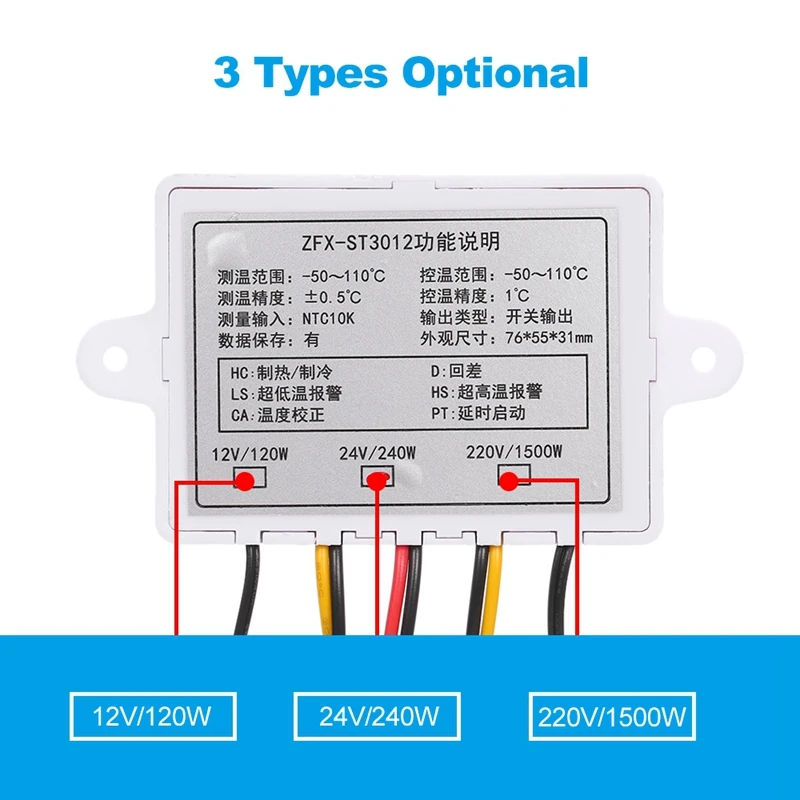 Digital LED Dual Thermometer Temperature Controller Thermostat Incubator Control Microcomputer Dual Probe
Digital LED Dual Thermometer Temperature Controller Thermostat Incubator Control Microcomputer Dual Probe
