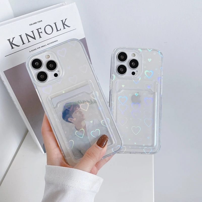 Korea 3D Colorful Laser Love Wallet Card Holder Phone Case For iPhone 11 12 13 Pro Xs Max X Xr 7 8 Plus SE 2 Clear Back Cover
Korea 3D Colorful Laser Love Wallet Card Holder Phone Case For iPhone 11 12 13 Pro Xs Max X Xr 7 8 Plus SE 2 Clear Back Cover