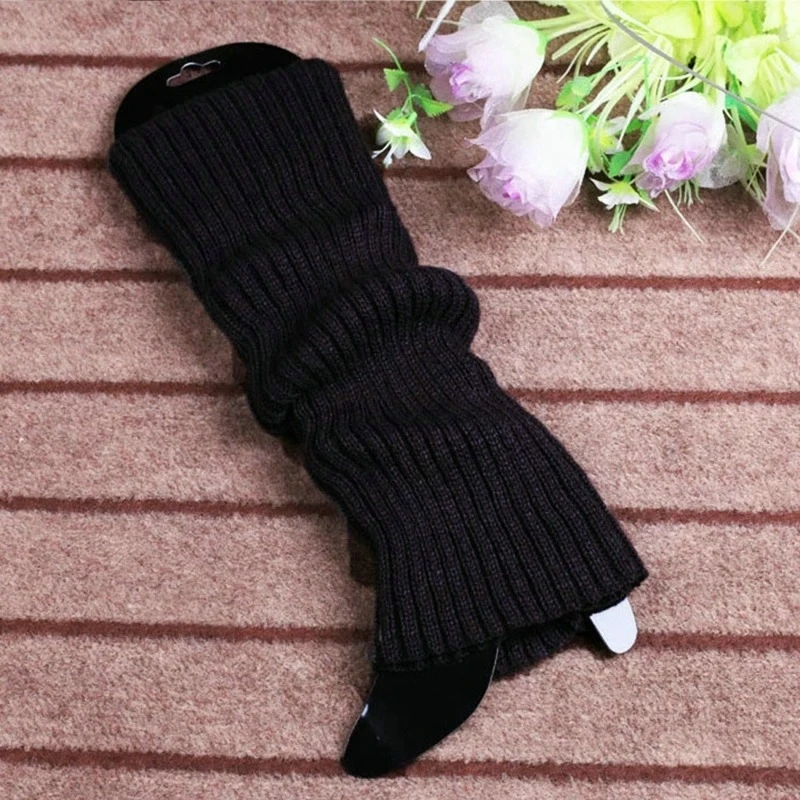 Однотонные черные крутые вязаные длинные носки в стиле панк женские уличные