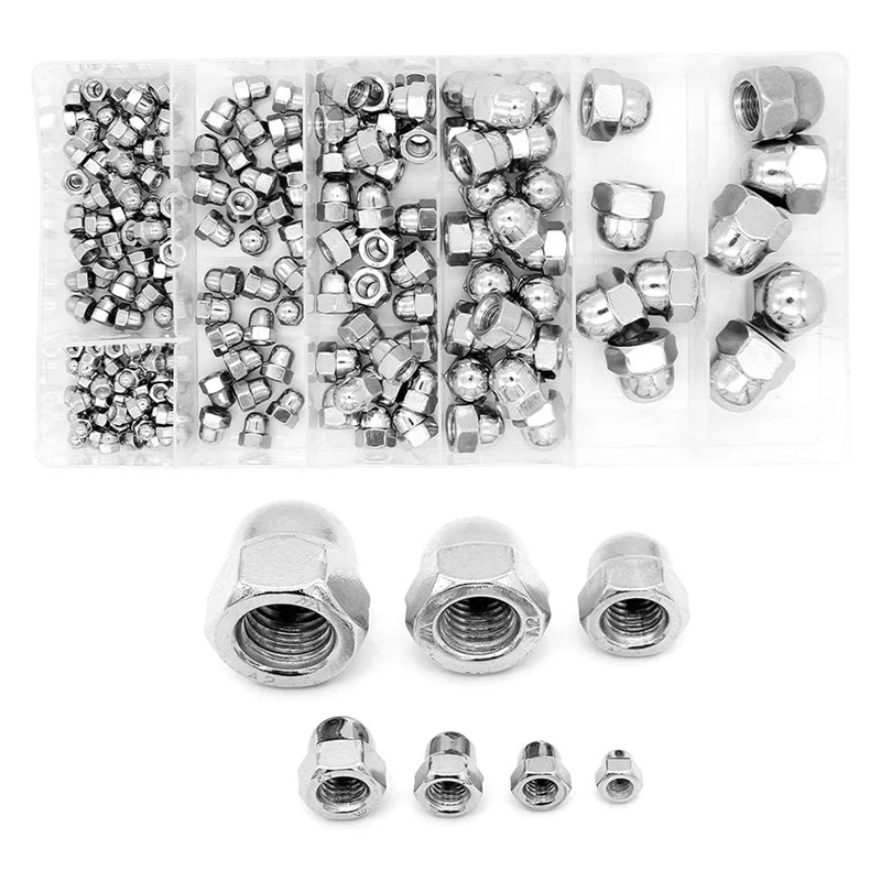 180 Pcs Stainless Steel Dome Cap Nuts Hexagon Hex Head Cap Nut Bolt Set for Screws and Bolts M3 M4 M5 M6 M8 M10 M12 Retail
180 Pcs Stainless Steel Dome Cap Nuts Hexagon Hex Head Cap Nut Bolt Set for Screws and Bolts M3 M4 M5 M6 M8 M10 M12 Retail