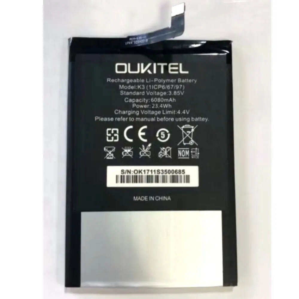 for Oukitel K3 6080mAh Large Capacity Li-ion High quality Replacement Battery Authentic profession mobile phone
for Oukitel K3 6080mAh Large Capacity Li-ion High quality Replacement Battery Authentic profession mobile phone