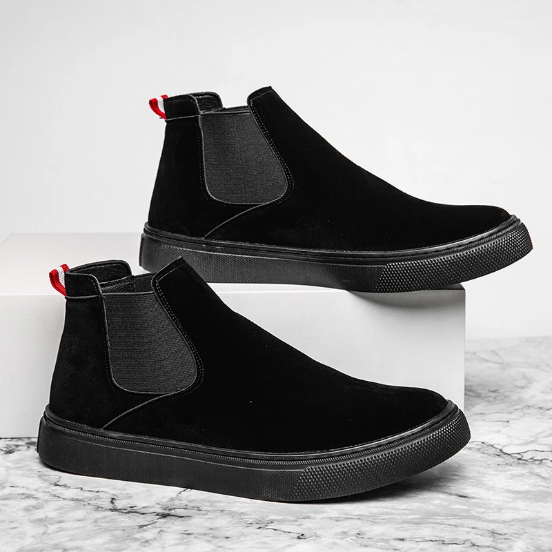 Men Shoes Fashion Ankle Boots Autumu Winter Elastic High Top Solid Black Leather Work Shoes Quality Chelsea Boots Outdoor Bootie
Men Shoes Fashion Ankle Boots Autumu Winter Elastic High Top Solid Black Leather Work Shoes Quality Chelsea Boots Outdoor Bootie