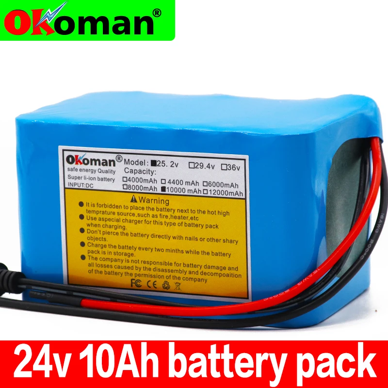 Оригинальный 24V 10Ah 18650 аккумулятор литиионый 25 2 10000 мАч Электрический велосипед