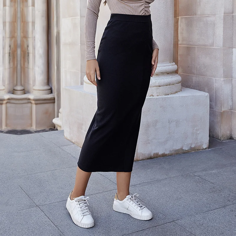 Women's long skirt sexy high waist elastic office skirt tight and casual knitted black fashion winter
Women's long skirt sexy high waist elastic office skirt tight and casual knitted black fashion winter