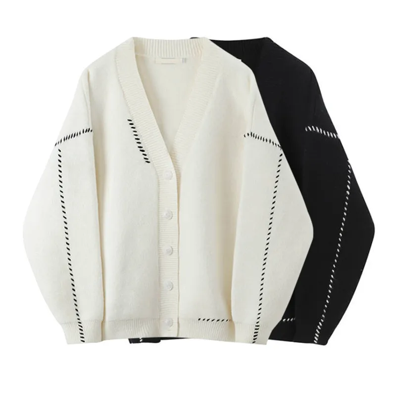 Женский осенне-зимний вязаный кардиган с V-образным вырезом и длинным рукавом
Женский осенне-зимний вязаный кардиган с V-образным вырезом и длинным рукавом