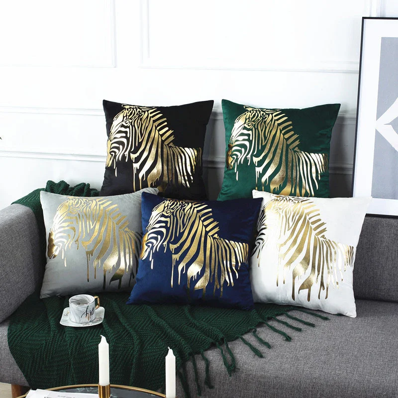 45*45 Polyester Bronzing zebra pattern Living Room Cushion Cover Pillowcase Nordic Home Office Decor Pillow cover 40750
45*45 Polyester Bronzing zebra pattern Living Room Cushion Cover Pillowcase Nordic Home Office Decor Pillow cover 40750