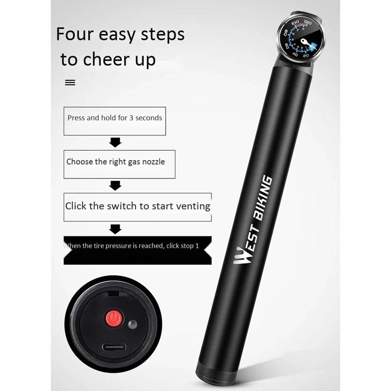 WEST BIKING 12.8V 120PSI Smart Electric Bicycle Pump with Hose Pressure Gauge USB Rechargeable MTB Road Bike Tire Air Pump
WEST BIKING 12.8V 120PSI Smart Electric Bicycle Pump with Hose Pressure Gauge USB Rechargeable MTB Road Bike Tire Air Pump