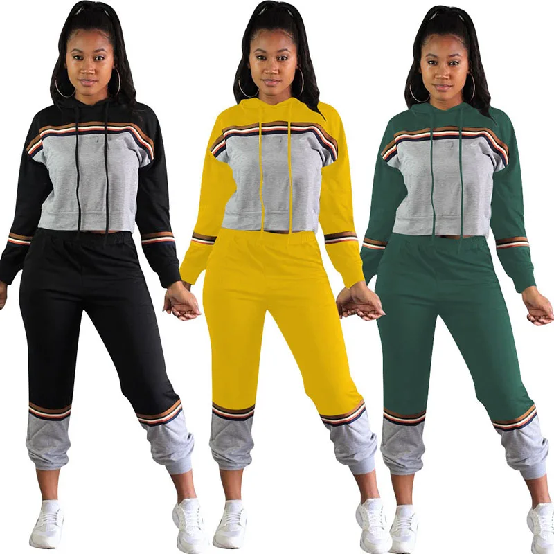 Autumn Hooded Suit European and American Women's 2020 Hot Selling Fashion Stitching Sports Two-Piece Set
Autumn Hooded Suit European and American Women's 2020 Hot Selling Fashion Stitching Sports Two-Piece Set