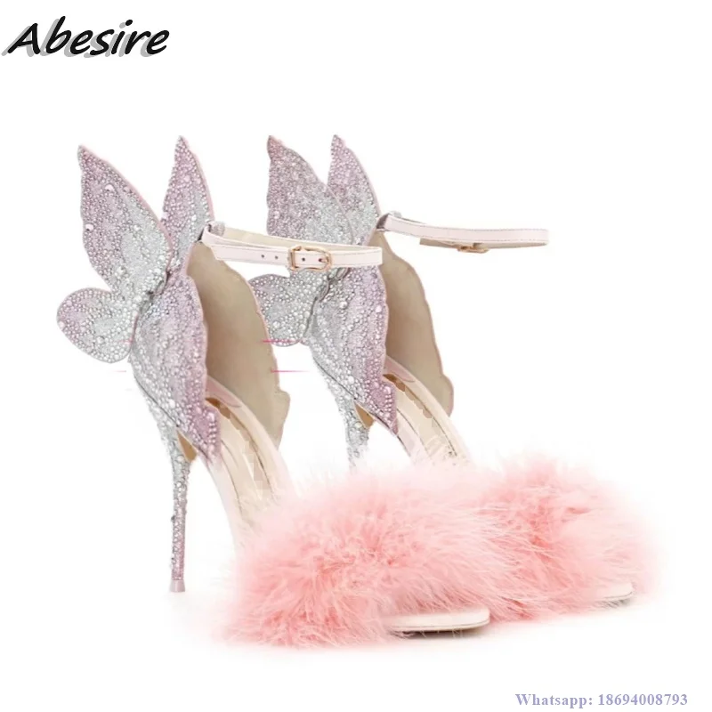 Женские босоножки с бабочкой Abesire, летние розовые босоножки на высоком каблуке, украшенные мехом, модные туфли на шпильке
Женские босоножки с бабочкой Abesire, летние розовые босоножки на высоком каблуке, украшенные мехом, модные туфли на шпильке
