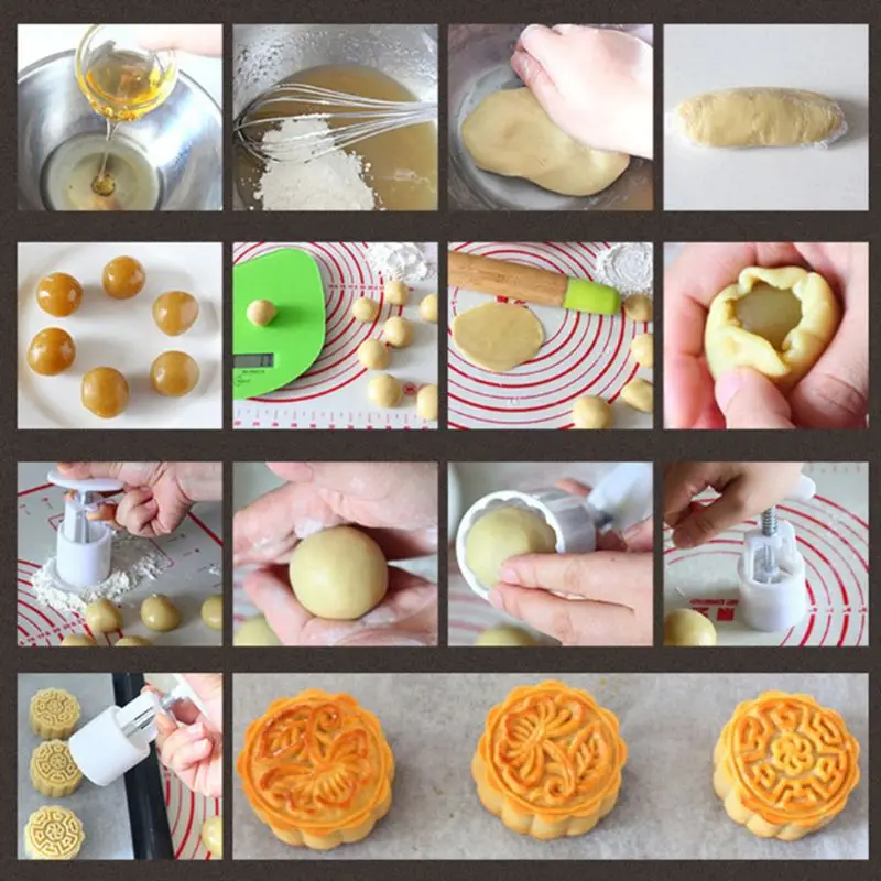 4Pcs Hand Press Cookie Stamp Moon Cake Decor Barrel Mooncake Mold 125g Pastry DIY Tool
4Pcs Hand Press Cookie Stamp Moon Cake Decor Barrel Mooncake Mold 125g Pastry DIY Tool