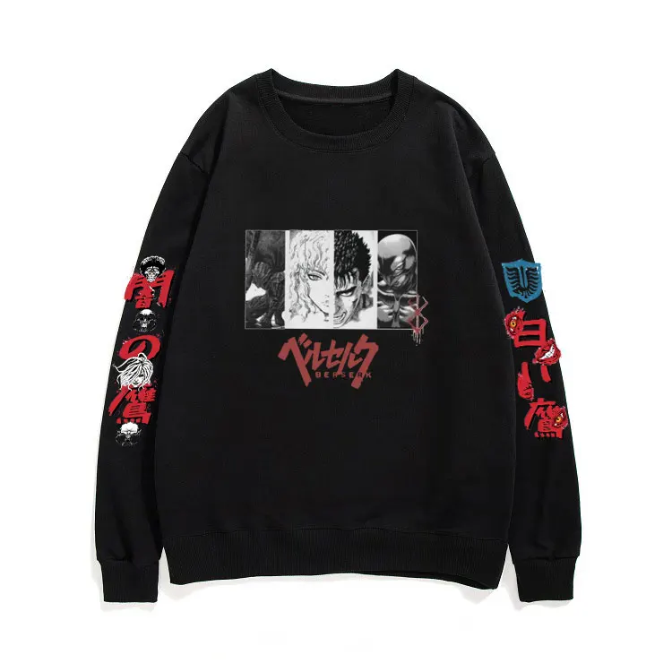 Japan Anime Berserk Guts Streetwear Men Women Japanese Style Cartoon Eyes Print Pattern Tops Cotton Mens Oversized Sweatshirt 
Japan Anime Berserk Guts Streetwear Men Women Japanese Style Cartoon Eyes Print Pattern Tops Cotton Mens Oversized Sweatshirt