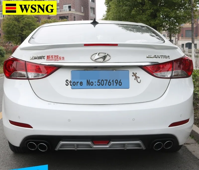 Для Hyundai Elantra 2012 2013 2014 2015 ABS пластик Неокрашенный задний Багажник крыло багажника
