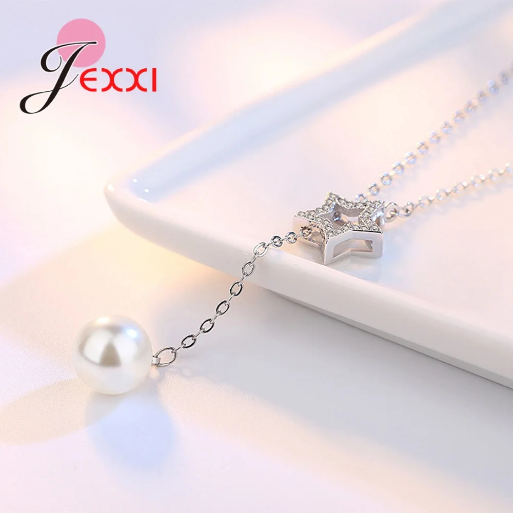 Korean Geometric Star 925 Sterling Silver Pendant Necklaces For Women Immitation Pearl Cubic Zirconia Clavicular Chain Jewelry
Korean Geometric Star 925 Sterling Silver Pendant Necklaces For Women Immitation Pearl Cubic Zirconia Clavicular Chain Jewelry
