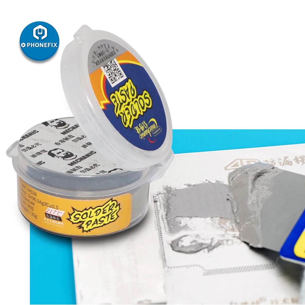 Mechanic Solder Paste V4S38 IPX5 High Temperature 217C Melting Point Welding Flux Soldering Cream Phone SMD PGA PCB Repair Tool
Mechanic Solder Paste V4S38 IPX5 High Temperature 217C Melting Point Welding Flux Soldering Cream Phone SMD PGA PCB Repair Tool