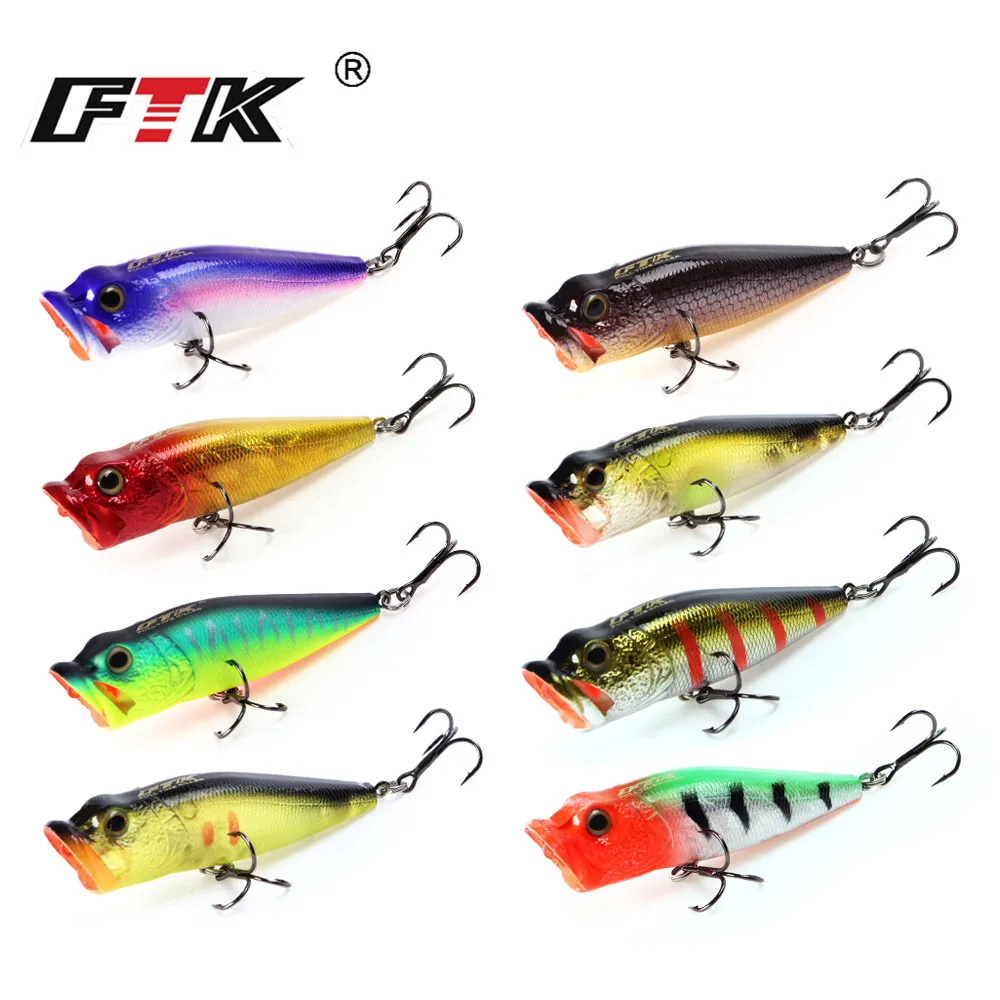 FTK Fishing Lure Lifelike With 3D Eyes Popper 65mm-6g high carbon steel Treble hook Crankbait Wobblers Tackle Floating Topwater
FTK Fishing Lure Lifelike With 3D Eyes Popper 65mm-6g high carbon steel Treble hook Crankbait Wobblers Tackle Floating Topwater