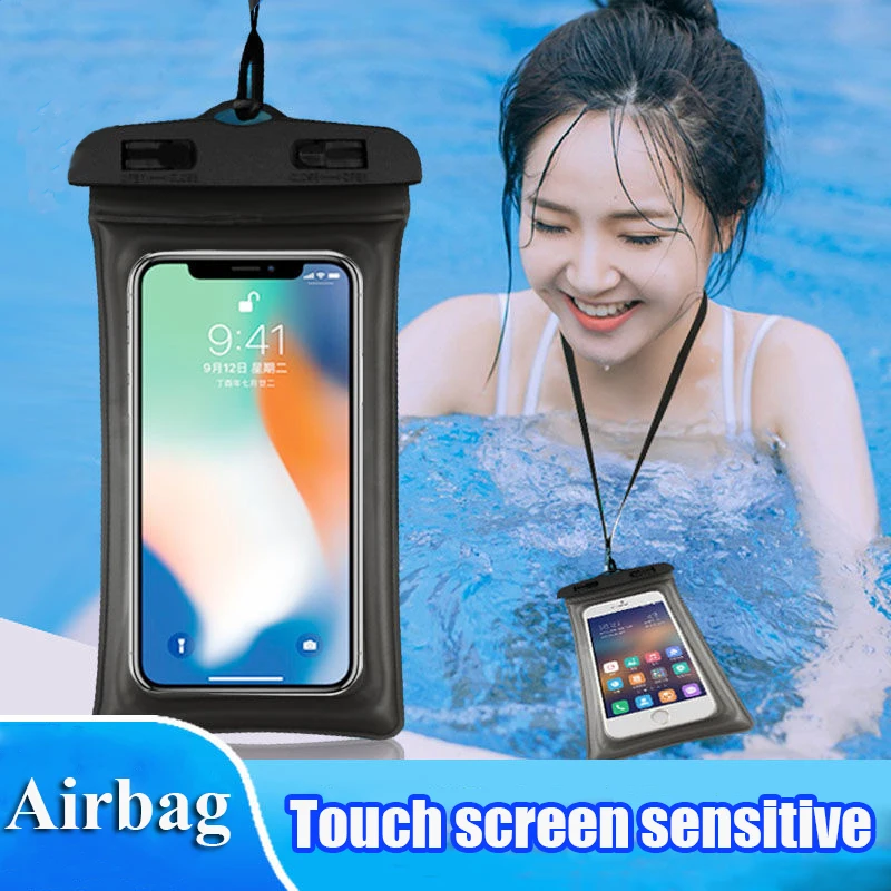 Universal 6.3 inch Airbag Floating Swimming Bags Waterproof Touchscreen Phone Bag Underwater Pouch Phone Case For Beach Diving
Universal 6.3 inch Airbag Floating Swimming Bags Waterproof Touchscreen Phone Bag Underwater Pouch Phone Case For Beach Diving