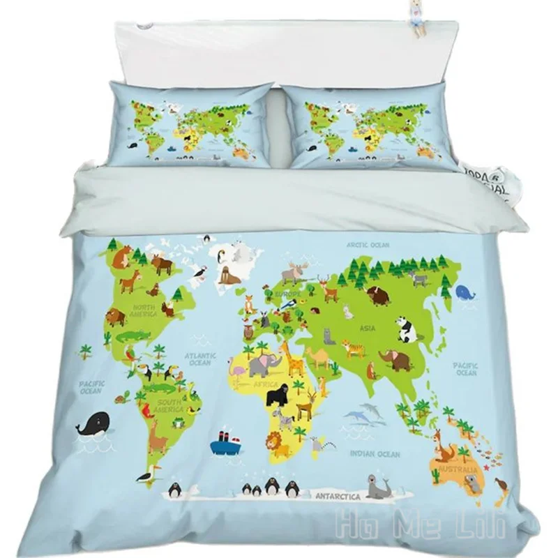 3D Animal Distribution Map Duvet Cover By Ho Me Lili Bedding Set With Pillowcases For Boys Girls And Teens No Comforter Inside
3D Animal Distribution Map Duvet Cover By Ho Me Lili Bedding Set With Pillowcases For Boys Girls And Teens No Comforter Inside