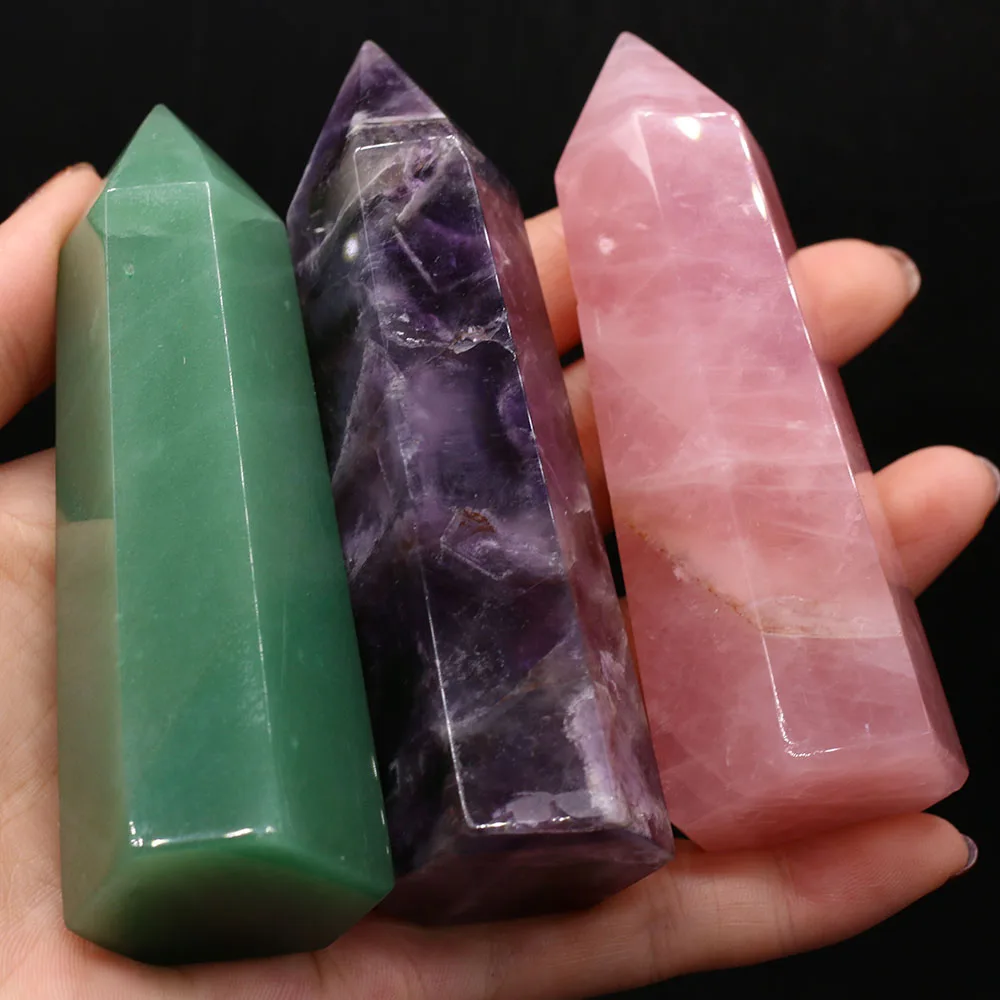 Natural Semi-precious Stone Furnishing Articles Prismatic Shape Aventurine Rose Quartz for DIY Jewelry Making Home Decoration
Natural Semi-precious Stone Furnishing Articles Prismatic Shape Aventurine Rose Quartz for DIY Jewelry Making Home Decoration