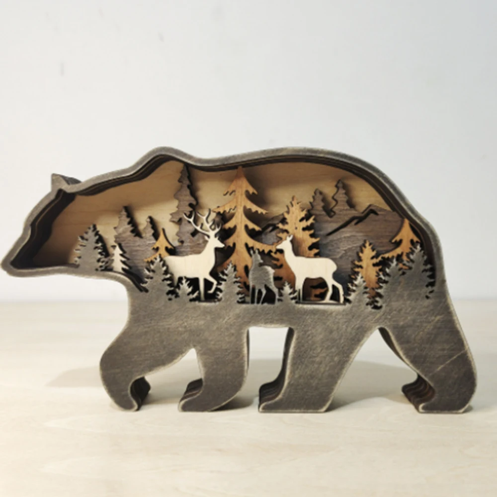 Wood Creative Elk Brown Bear Home Ornaments Hand Carved Wooden Decoration Indoor&Outdoor Garden Decorative Ornaments
Wood Creative Elk Brown Bear Home Ornaments Hand Carved Wooden Decoration Indoor&Outdoor Garden Decorative Ornaments
