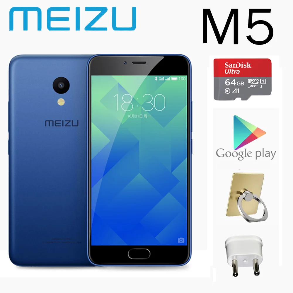 

smartphone 98%new meizu M5 2G 16G 5.2 inches Android 6.0 3070mAh battery Mediatek MT6750 global version smart phone