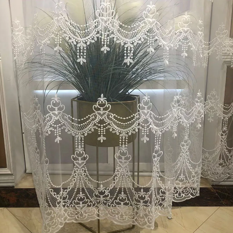 Baroque Style White Embroidered Window Screen For Living Room Bedroom Luxury Sheer Tulle Curtain For Wedding Villa Home Decor #4
Baroque Style White Embroidered Window Screen For Living Room Bedroom Luxury Sheer Tulle Curtain For Wedding Villa Home Decor #4