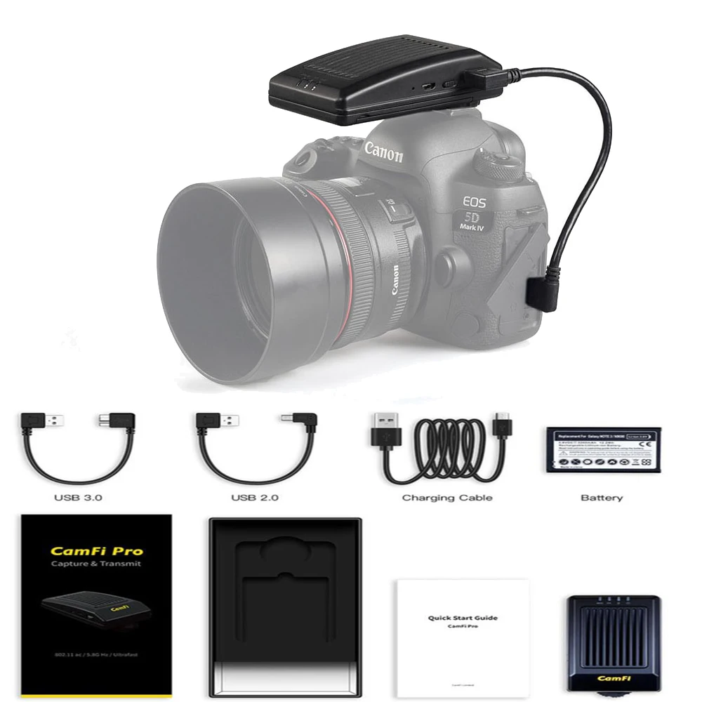 CamFi Pro Wireless Tether Shooting Tool DSLR Camera Remote Controller Capture Transmit for Canon Nikon Sony Fujifilm Pentax
CamFi Pro Wireless Tether Shooting Tool DSLR Camera Remote Controller Capture Transmit for Canon Nikon Sony Fujifilm Pentax