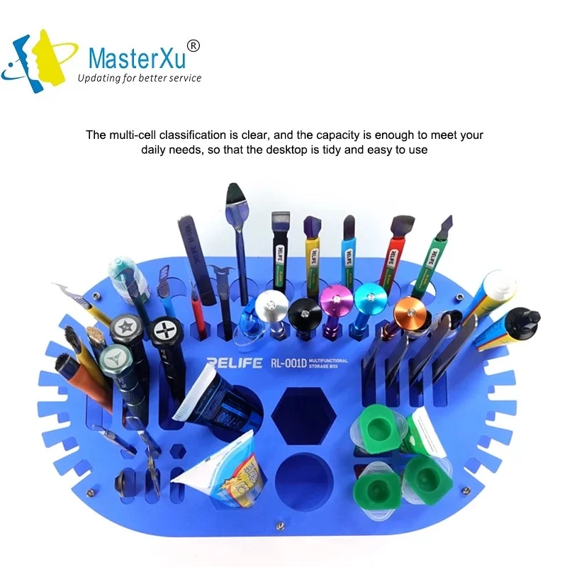 MasterXu RELIFE RL-001D Storage Box Screwdriver Tweezers Rack Tools Container Maintenance Tools Phone Repair Desk Organizer
MasterXu RELIFE RL-001D Storage Box Screwdriver Tweezers Rack Tools Container Maintenance Tools Phone Repair Desk Organizer