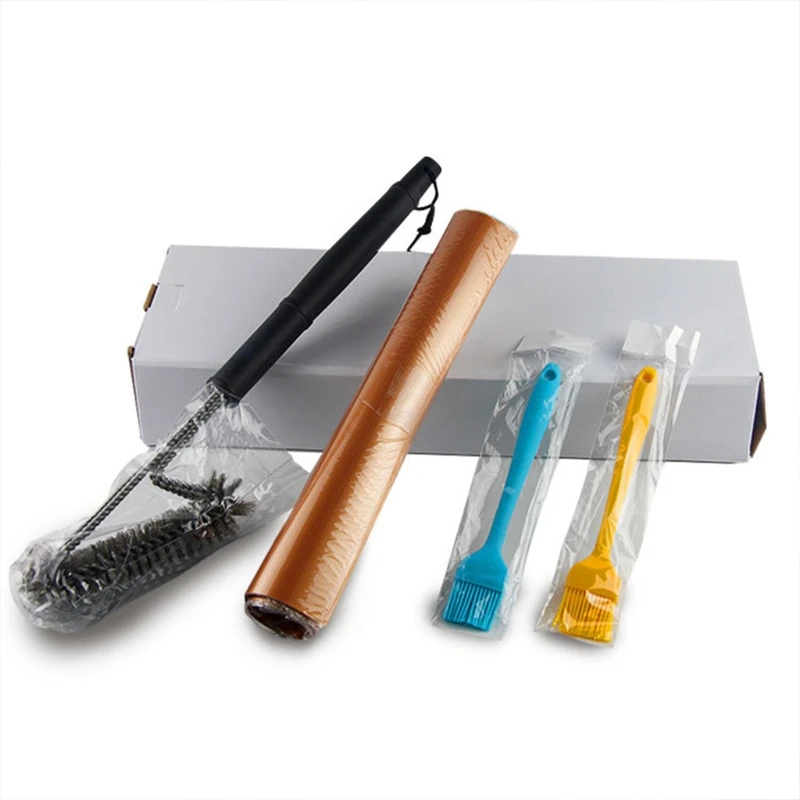 Non-stick Barbecue Grill BBQ Mat Oil Brush Cleaning Brush Set Reusable Heat-Resistant Baking Pad Covers Cooking Grilling Sheet L
Non-stick Barbecue Grill BBQ Mat Oil Brush Cleaning Brush Set Reusable Heat-Resistant Baking Pad Covers Cooking Grilling Sheet L