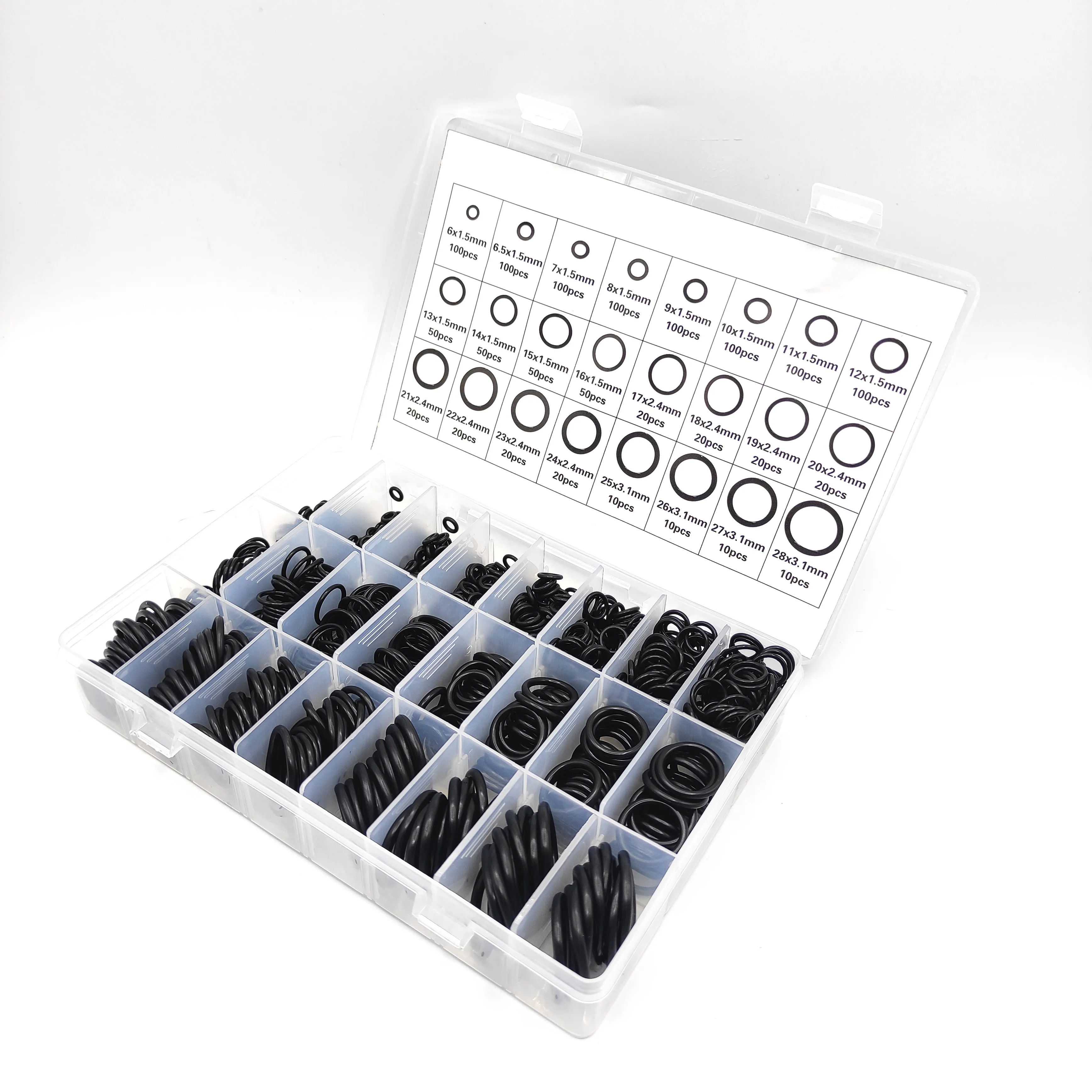1200pcs rubber rings set O-Rings Rubber gaskets Nitrile Washer Seals Watertightness Washer oring seal Assortment set Box
1200pcs rubber rings set O-Rings Rubber gaskets Nitrile Washer Seals Watertightness Washer oring seal Assortment set Box