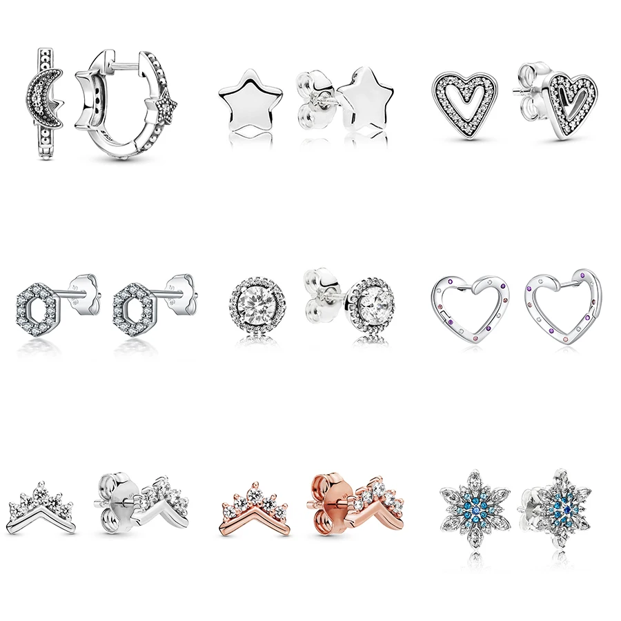 925 Sterling Silver Ear Studs Charm Five Pointed Star Round Crystal Cz Earring Snowflake For Women Wedding Jewelry
925 Sterling Silver Ear Studs Charm Five Pointed Star Round Crystal Cz Earring Snowflake For Women Wedding Jewelry