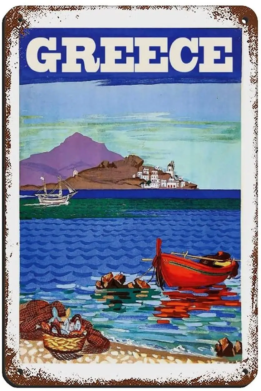 Greece Travel Poster Retro Poster Metal Tin Sign Chic Art Retro Iron Painting Bar People Cave Cafe Family Garage Wall Decoration
Greece Travel Poster Retro Poster Metal Tin Sign Chic Art Retro Iron Painting Bar People Cave Cafe Family Garage Wall Decoration