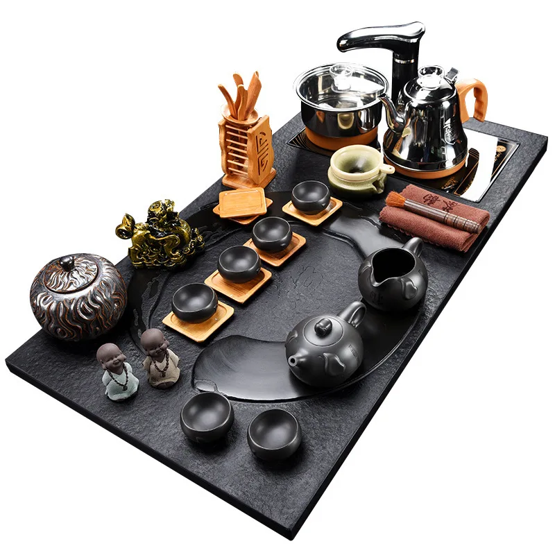 Chinese Kung fu Tea Set Strong Solid Wood Tea Tray Full Set Automatic Water Induction Cooker tea pot set gaiwan tea cup set
Chinese Kung fu Tea Set Strong Solid Wood Tea Tray Full Set Automatic Water Induction Cooker tea pot set gaiwan tea cup set