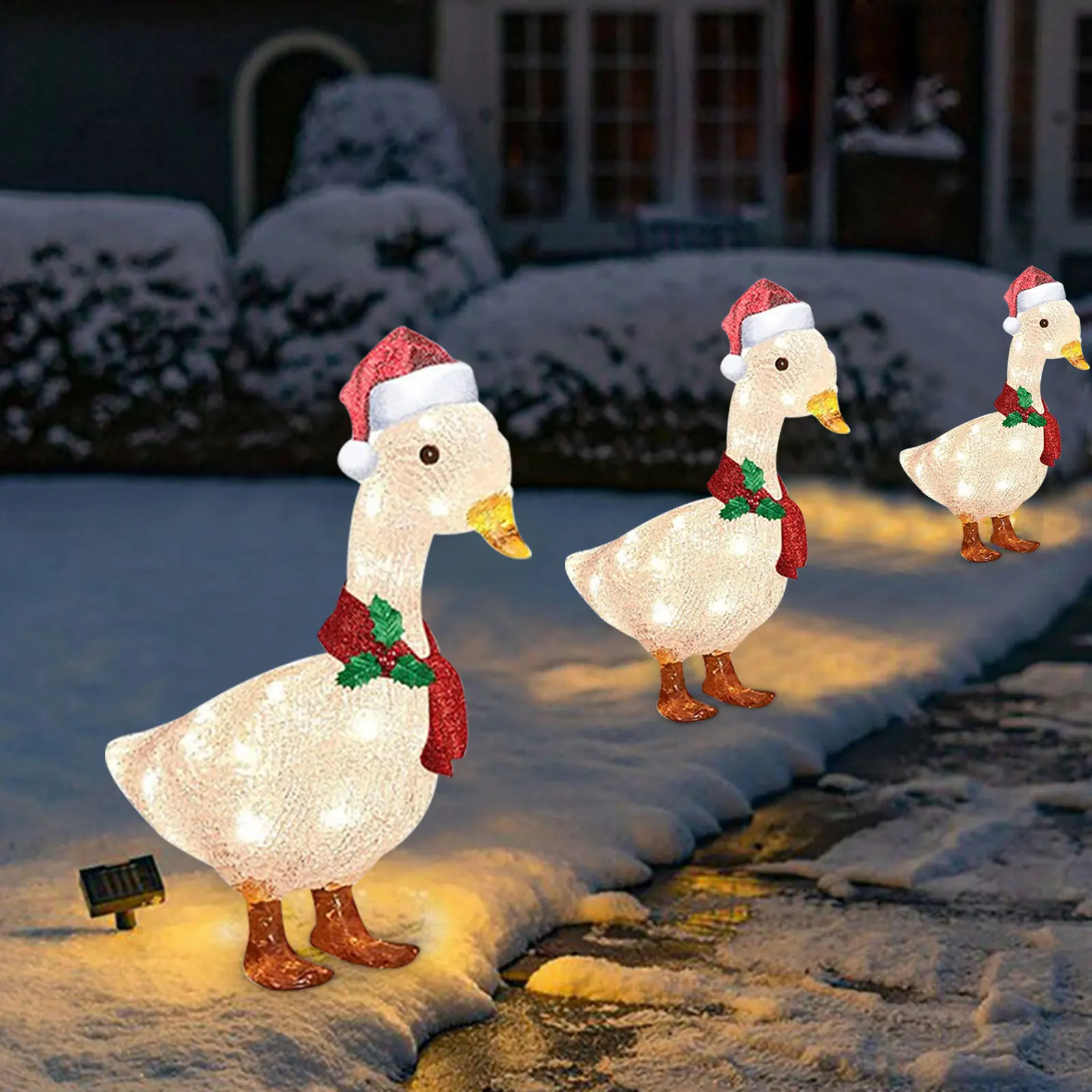 Duck Sculptures - Duck Animal Statues Garden Yard Light-Up Duck Decor with Scarf Garden Stakes Lights Christmas Ornaments Decor
Duck Sculptures - Duck Animal Statues Garden Yard Light-Up Duck Decor with Scarf Garden Stakes Lights Christmas Ornaments Decor