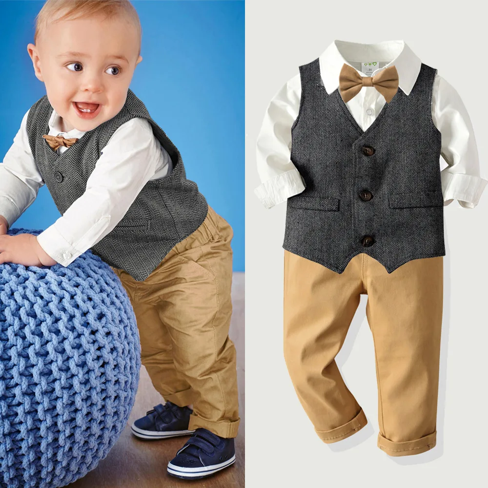 2020 Boy Vest Clothes Sets Children Clothing Suit For Boys Clothing Long Sleeve Shirt Kids Clothes Solid Color Trousers Outfit
2020 Boy Vest Clothes Sets Children Clothing Suit For Boys Clothing Long Sleeve Shirt Kids Clothes Solid Color Trousers Outfit