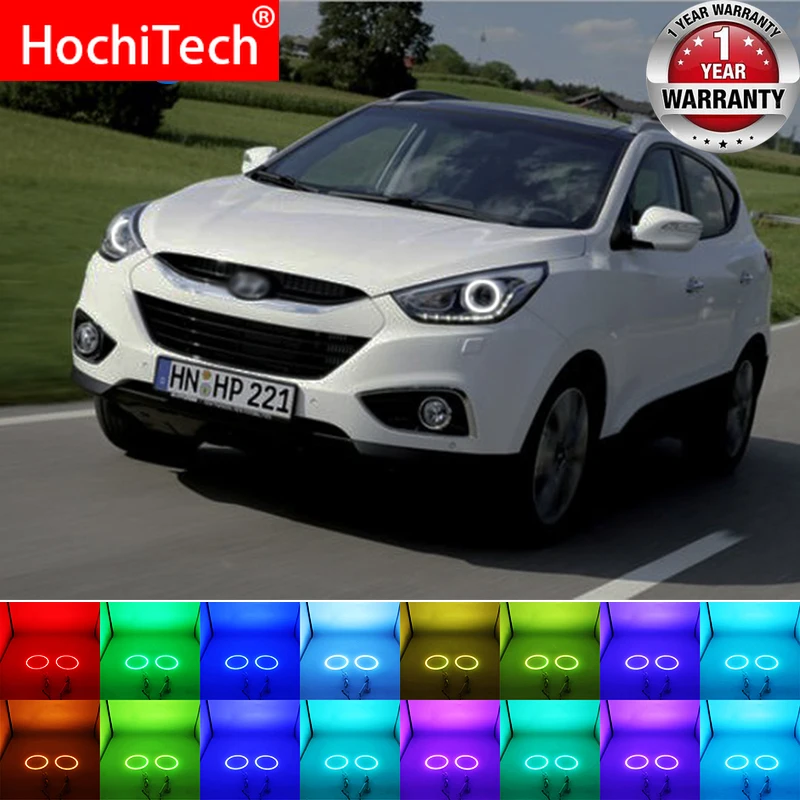 Latest Headlight Multi-color RGB LED Angel Eyes Halo Ring Eye DRL RF Remote Control for Hyundai ix35 2010 2011 2012 Accessories
Latest Headlight Multi-color RGB LED Angel Eyes Halo Ring Eye DRL RF Remote Control for Hyundai ix35 2010 2011 2012 Accessories