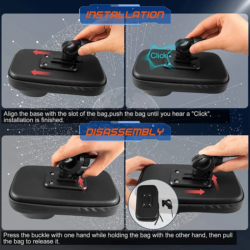 Bicycle Mobile Phone Holder Motorcycle Waterproof Handlebar Bag Touchable Rotatable for 5.5 - 7Inch Smartphone
Bicycle Mobile Phone Holder Motorcycle Waterproof Handlebar Bag Touchable Rotatable for 5.5 - 7Inch Smartphone