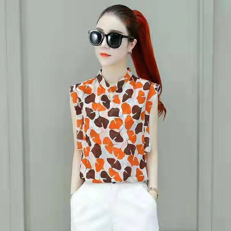 Women Summer Style Chiffon Blouses Shirts Lady Casual Sleeveless Flower Printed O-Neck Blusas Tops
Women Summer Style Chiffon Blouses Shirts Lady Casual Sleeveless Flower Printed O-Neck Blusas Tops