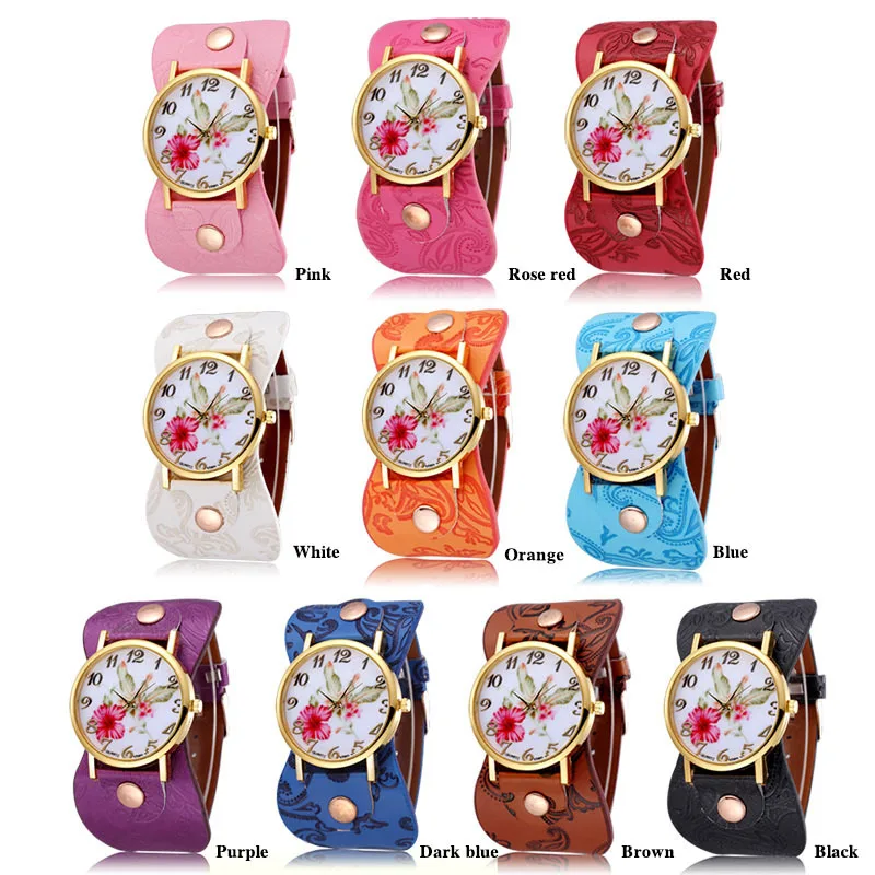 New Arrival Fower Design Fashion Casual Watch Quartz Leather Straps Watches Women Wrist Watch
New Arrival Fower Design Fashion Casual Watch Quartz Leather Straps Watches Women Wrist Watch