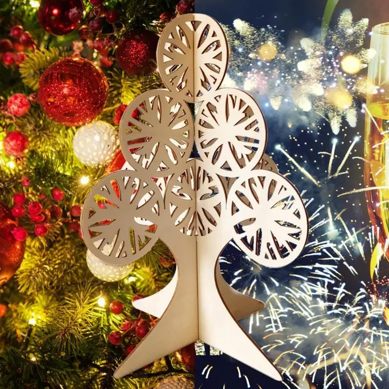 DIY Wooden Christmas Ornaments 3D Hollow Carved Xmas Mini Tree Crafts Home Christmas Festival Decor 
DIY Wooden Christmas Ornaments 3D Hollow Carved Xmas Mini Tree Crafts Home Christmas Festival Decor