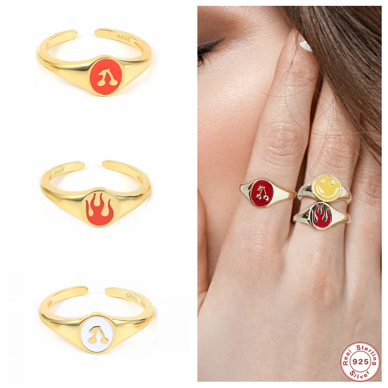 Aide 925 Sterling Silver Colored Enamel Cherry Flame Pattern Adjustable Rings 2021 Trend Drop Oil Opening Ring Rock Punk Jewelry
Aide 925 Sterling Silver Colored Enamel Cherry Flame Pattern Adjustable Rings 2021 Trend Drop Oil Opening Ring Rock Punk Jewelry