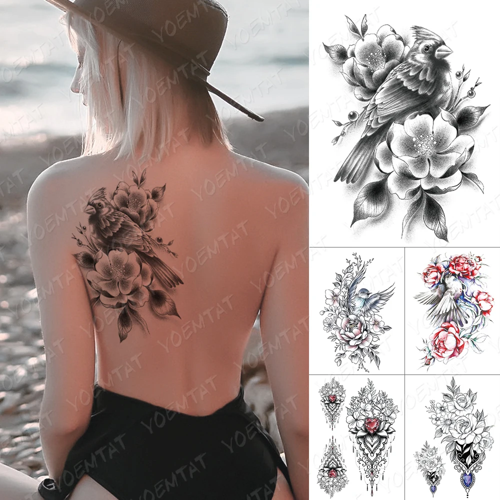 Waterproof Temporary Tattoo Sticker Sketch Bird Flower Feather Diamond Gem Flash Tattoos Parrot Rose Body Art Arm Fake Tatoo
Waterproof Temporary Tattoo Sticker Sketch Bird Flower Feather Diamond Gem Flash Tattoos Parrot Rose Body Art Arm Fake Tatoo