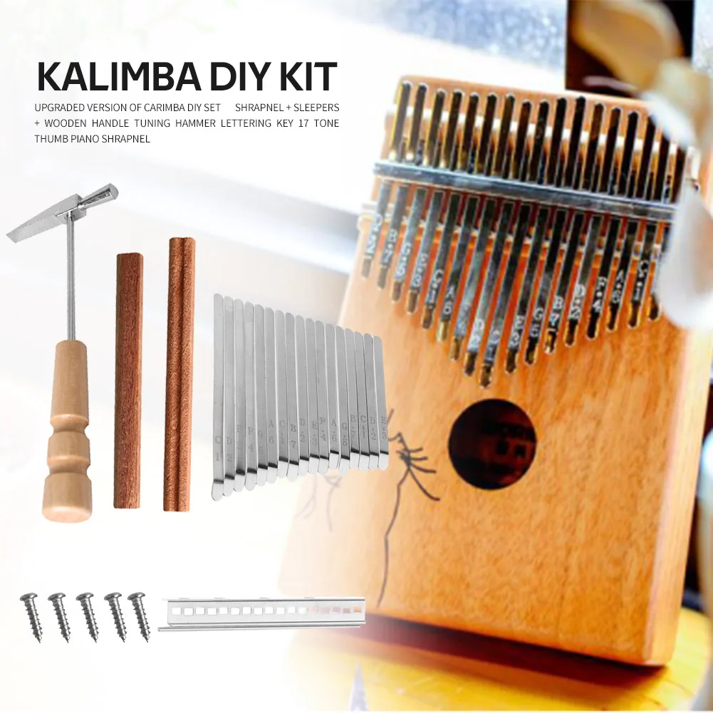 17 Keys Kalimba DIY Replacement Parts with Keys Bridge Tuning Hammer Kit Musical Instrument Thumb Finger Piano Accessories
17 Keys Kalimba DIY Replacement Parts with Keys Bridge Tuning Hammer Kit Musical Instrument Thumb Finger Piano Accessories